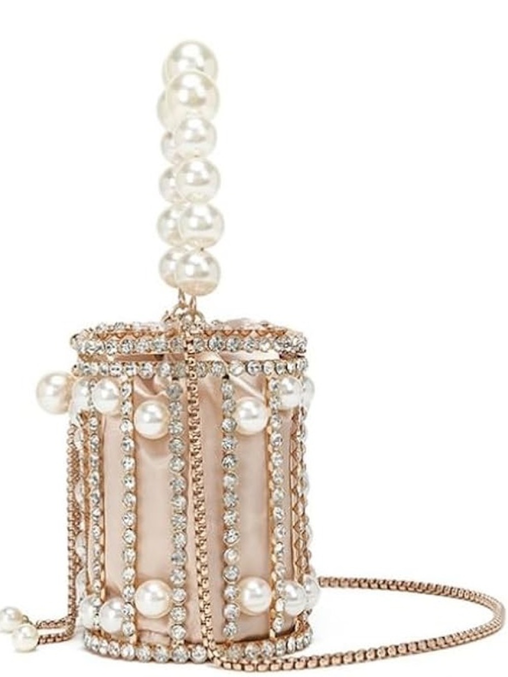 NEW Sparkling Bling Swarovski Crystal Pearl Clutch Purse Bag: Pink Champagne - Picture 9 of 10